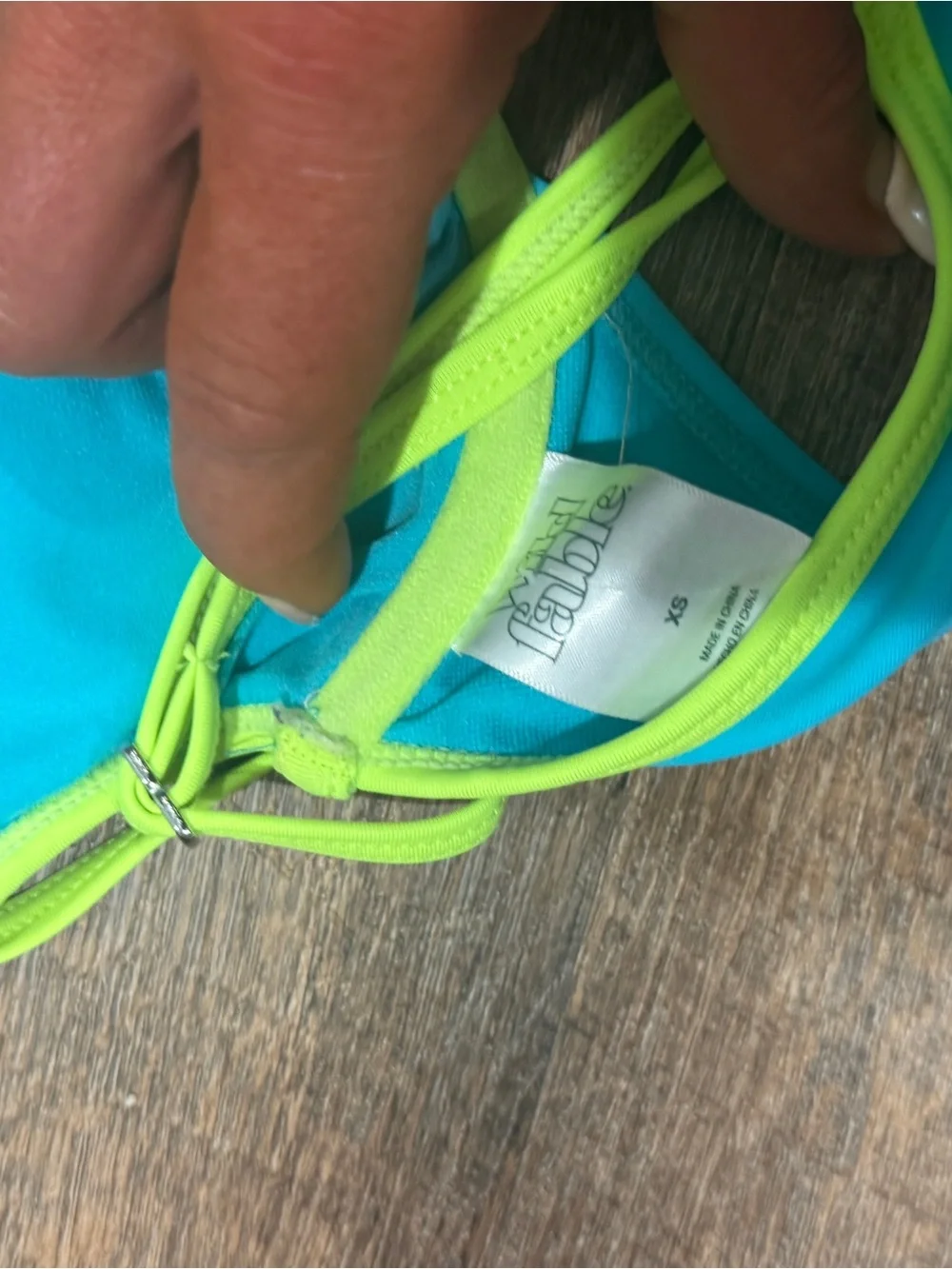wild fable Teal Bikini with Neon Lime Trim
